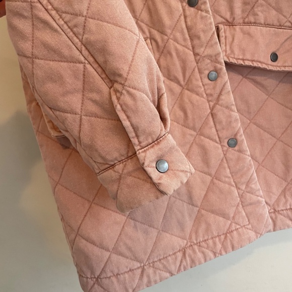 Joie | Quilted 100% Cotton Fall Barn Jacket Field Chore Coat Pastel Pink - Picture 4 of 11